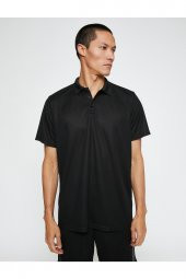 Basic Tişört Polo Yaka Düğmeli Kısa Kollu Hızlı Kuruyan Kumaş - 3