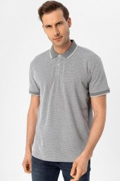 Polo Yaka Regular Kalıp Armürlü Tişört - 8