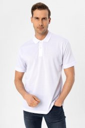 Polo Yaka Regular Kalıp Armürlü Tişört - 11