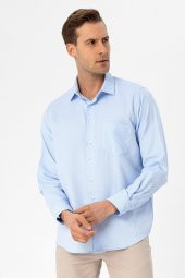 Köşeli Manşet Regular Armürlü Gömlek thumbnail 1