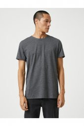 Basic Tişört Bisiklet Yaka Kısa Kollu Pamuklu thumbnail 3