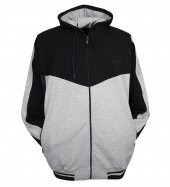 Erkek Büyük Beden Kapşonlu Eşofman Takımı Gri-Siyah - 2