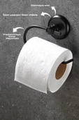 Sas Haus Yapışkanlı Tuvalet Kağıtlığı Wc Kağıtlık Tuvalet Kağıdı Askısı Siyah - 3