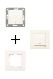 Viko Karre Krem Deviatör - Permütatör - Ara Vavien Çerçeveli thumbnail 1