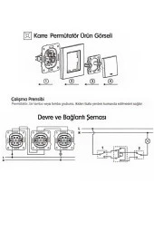 Viko Karre Krem Deviatör - Permütatör - Ara Vavien Çerçeveli thumbnail 3