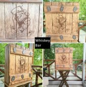 Veraart El Yapımı Whiskey Bar  Ahşap İçki Viski Dolabı - 5