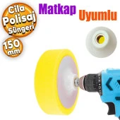 Yama Pasta Cila Polisaj Süngeri Alman Cilası Zımpara Tabanlı Sarı 150 mm thumbnail 1