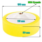 Yama Pasta Cila Polisaj Süngeri Alman Cilası Zımpara Tabanlı Sarı 150 mm thumbnail 2