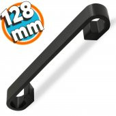 Mobilya Dolap Kapak Çekmece Kulpu Mat Siyah Metal 128 mm thumbnail 1