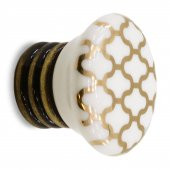 Porselen Düğme Mobilya Çekmece Dolap Kapak Kulpu Kulbu Beyaz Antik Sarı thumbnail 1