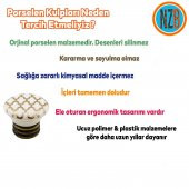 Porselen Düğme Mobilya Çekmece Dolap Kapak Kulpu Kulbu Beyaz Antik Sarı thumbnail 3