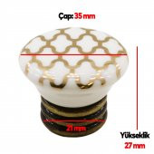 Porselen Düğme Mobilya Çekmece Dolap Kapak Kulpu Kulbu Beyaz Antik Sarı thumbnail 5