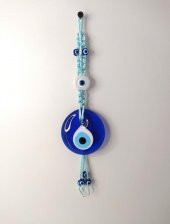 Cam Nazar Kötü Göz Kovucu Hand Made Ağaç Duvar Dekorasyonu Makrome Nazarlık Duvar Ağaç Ev Süsü - 1