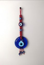 Cam Nazar Kötü Göz Kovucu Hand Made Ağaç Duvar Dekorasyonu Makrome Nazarlık Duvar Ağaç Ev Süsü - 1