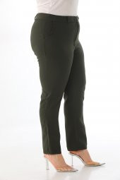 Kadın Büyük Beden Normal Bel Kumaş Pantolon - 6