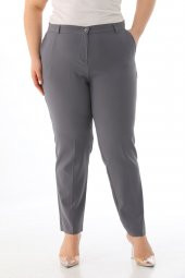 Kadın Büyük Beden Normal Bel Kumaş Pantolon - 8