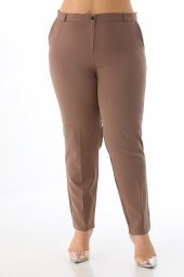 Kadın Büyük Beden Normal Bel Kumaş Pantolon - 12