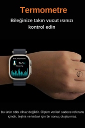 Fuchsia Watch Ultra8 Max Bluetooth Arama NFC 2.1 inç 49mm Akıllı Saat - 8