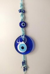 Cam Nazar Kötü Göz Kovucu Hand Made Ağaç Duvar Dekorasyonu Makrome Nazarlık Duvar Ağaç Ev Süsü - 3