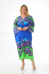 Kadın Büyük Beden Oversize Salaş Yarım Kollu Yazlık Çiçekli Gömlek Elbise - 5