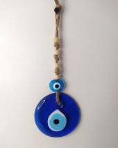 Cam Nazar Kötü Göz Kovucu Hand Made Ağaç Duvar Dekorasyonu Hasır Nazarlık Duvar Ağaç Ev Süsü - 3