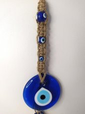 Cam Nazar Kötü Göz Kovucu Hand Made Ağaç Duvar Dekorasyonu Hasır Nazarlık Duvar Ağaç Ev Süsü - 2