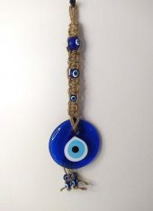 Cam Nazar Kötü Göz Kovucu Hand Made Ağaç Duvar Dekorasyonu Hasır Nazarlık Duvar Ağaç Ev Süsü - 3
