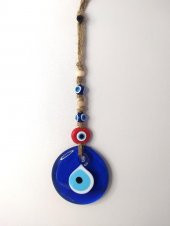 Cam Nazar Kötü Göz Kovucu Hand Made Ağaç Duvar Dekorasyonu Hasır Nazarlık Duvar Ağaç Ev Süsü - 1