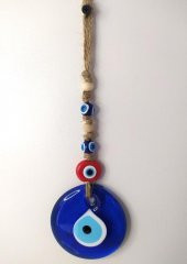 Cam Nazar Kötü Göz Kovucu Hand Made Ağaç Duvar Dekorasyonu Hasır Nazarlık Duvar Ağaç Ev Süsü - 2
