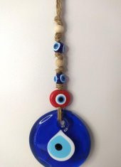 Cam Nazar Kötü Göz Kovucu Hand Made Ağaç Duvar Dekorasyonu Hasır Nazarlık Duvar Ağaç Ev Süsü - 3
