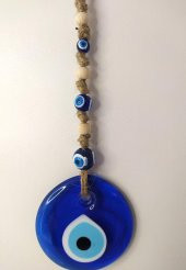 Cam Nazar Kötü Göz Kovucu Hand Made Ağaç Duvar Dekorasyonu Hasır Nazarlık Duvar Ağaç Ev Süsü - 3