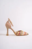 Lopez Karışık Ten Rengi Stiletto Bilekten Bantlı Topuklu Ayakkabı thumbnail 2