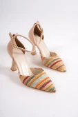 Lopez Karışık Ten Rengi Stiletto Bilekten Bantlı Topuklu Ayakkabı thumbnail 4