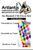 Su Hazneli Kalem Fırça 3 lü 1 Paket Suluboya Kaligrafi Hat Fırçası Sulu Boya Su Hazneli Kalem Doldurulabilir - 5
