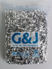 Akrilik Baklava Model Takı Boncuk Nikel Renk 15x7mm 2000 Adet - 2