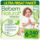 Bebem Natural Bebek Bezi Ultra Fırsat Paketi 6 Beden 60x4 240 Adet thumbnail 1