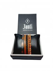 JTSS23KOB1272 JANTİ KOMBİN BİLEKLİK ORİJİNAL SEDEF HEMATİT DOĞALTAŞ HAKİKİ DERİ - 3