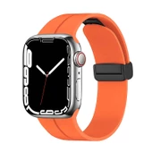 Apple Watch 44mm Kordon Magnetli Ayarlanır Silikon Kordon - 11