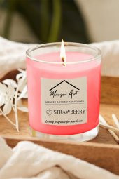 Scended | Çilek Kokulu Cam Bardak Mum | Dekoratif Mumluk - 1