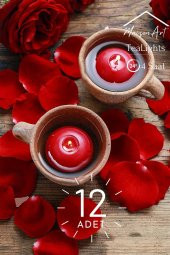 Float | Kırmızı 12 Adet Yüzen Mum | 4 Saat Yanan Tea Light Mum | Kokusuz Terapi Mumu - 1