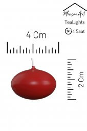 Float | Kırmızı 12 Adet Yüzen Mum | 4 Saat Yanan Tea Light Mum | Kokusuz Terapi Mumu - 2