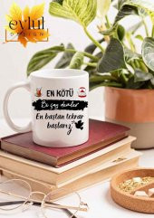 Çay Temalı Yazılı Motivasyon Özel Tasarım Baskılı Kupa Bardak Hediye Çay-Kahve Bardağı - 1
