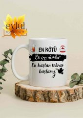 Çay Temalı Yazılı Motivasyon Özel Tasarım Baskılı Kupa Bardak Hediye Çay-Kahve Bardağı - 2