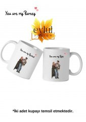 Friends Ross-Rachel İkili Porselen Sevgili Baskılı Kupa Bardak-Sevgililer Günü Hediyesi-2Adet - 1
