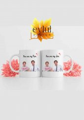 The Office Jim-Pam İkili Porselen Sevgili Baskılı Kupa Bardak-Sevgililer Günü Hediyesi-2Adet - 2