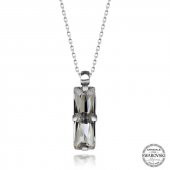 Swarovski Crystal Taşlı Baget Gümüş Kadın Kolye - 1