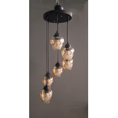 6 LI GLOB GOLD AÇIK CAM SARKIT AVİZE - 1