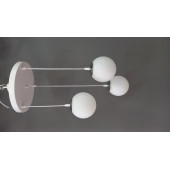 Beyaz Glob Camlı 3 Lü Sarkıt  Avize - 1