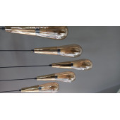 Sarı Mermi Cam 5 Li  Sıralı Avize - 1