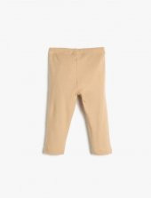 Koton Kız Çocuk Pamuklu Tayt Basic Capri BoyFitilli Beli Lastikli - 2